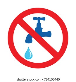 Not drinking water. No water sign. Vector illustration