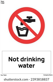 Not drinking water sign 7010