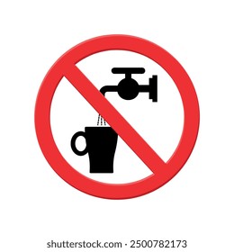letrero de agua no potable, círculo prohibido, Imagen de Vector tachada roja, kein trinkwasser
