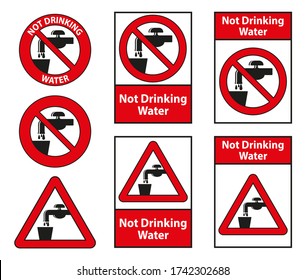 Not Drinking Water Symbol sign isolated on white background