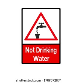 Not Drinking Water Symbol sign isolated on white background