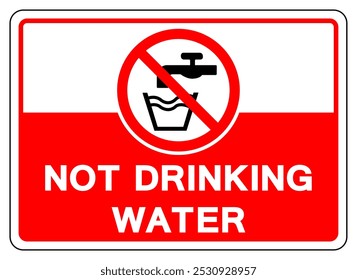 Not Drinking Water Symbol Sign, Vector Illustration, Isolate On White Background Label.EPS10