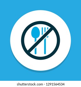 Not eating icon colored symbol. Premium quality isolated forbidden meal element in trendy style.