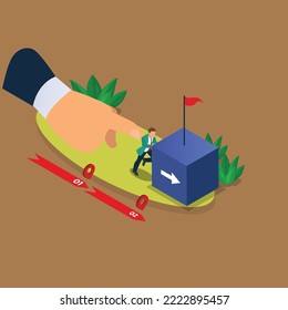 Not efficient way of working isometric 3d vector illustration concept for banner, website, illustration, landing page, flyer, etc.