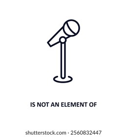 is not an element of outline icon.  Thin line icon from education collection. Editable vector isolated on white background