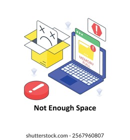 Not Enough Space isometric Colored illustration. EPS File stock illustration