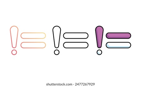 Nicht gleiches Symboldesign mit weißem Hintergrund Stock Illustration