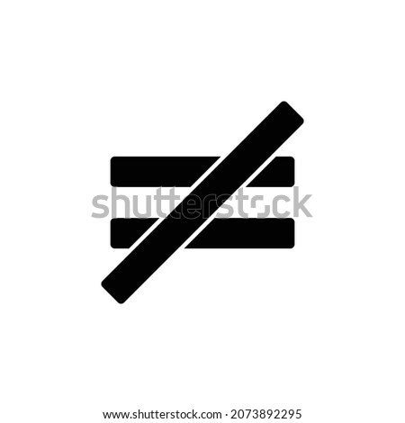 not equal icon, emblem vector, equal illustration