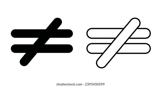 Not equal icon. Flat design style. Vector illustration.