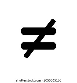 not equal Icon. Flat style design isolated on white background. Vector illustration
