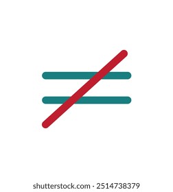 Not equal icon. Math symbol