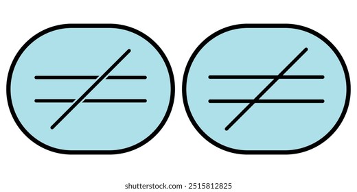 Not equal icon. Mathematical symbol icon not equal sign, vector illustration. design eps 10