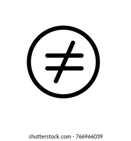 Not equal icon,vector illustration. Flat design style. vector not equal icon illustration isolated on White background, not equal icon Eps10. not equal icons graphic design vector symbols.