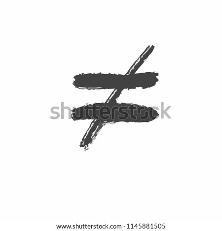 Not equal symbol vector 
