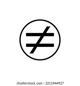 not equal symbol vector illustration isolated on white background.