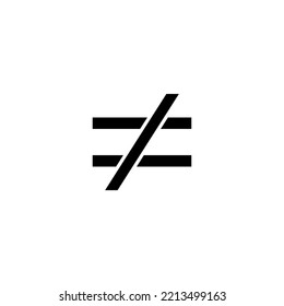 not equal symbol vector illustration isolated on white background.