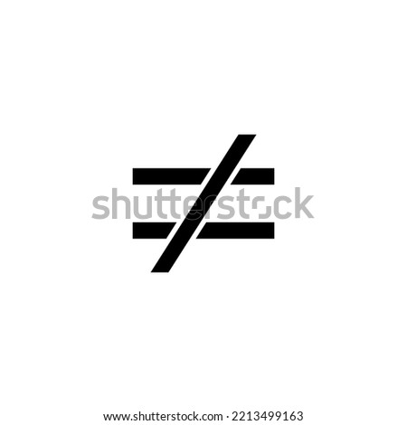 not equal symbol vector illustration isolated on white background.