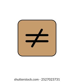 Not equal to vector icons, Mathematical sign symbols.