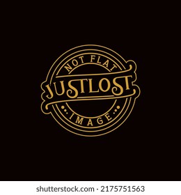 Not Flat just Lost Image, quote text art Calligraphy circle stamp typography design