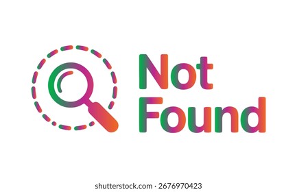 Not Found Error Icon And Text With