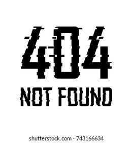 Not Found Glitch Style. Vector Illustration