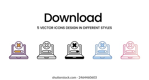 Not Found Icons different style vector stock illustration