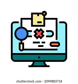 not found parcel status color icon vector. not found parcel status sign. isolated symbol illustration