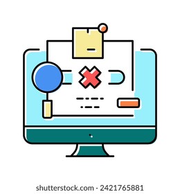 not found parcel status color icon vector. not found parcel status sign. isolated symbol illustration