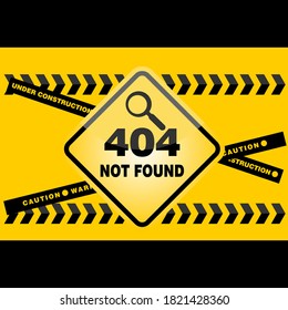 not found, sign and sticker label