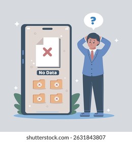 not found in smartphone screen in isolated background