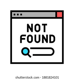 not found web page color icon vector. not found web page sign. isolated symbol illustration