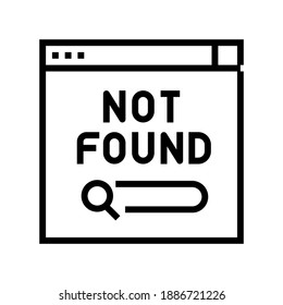 not found web page line icon vector. not found web page sign. isolated contour symbol black illustration