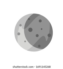 Not Full Moon Flat Icon Logo Vector Illustration