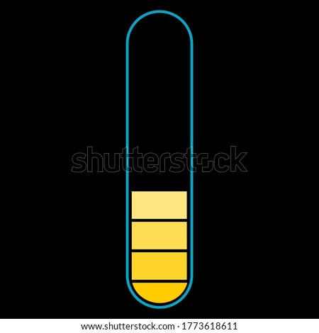 not full or remaining blood, yellow or gold health bar representation of the health of a character, temperature Gage, gauge bar vertical, charge element for UI game or HUD in future interface concept