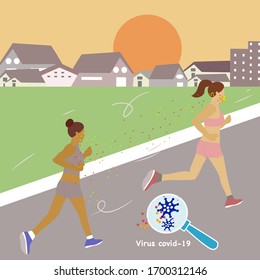 Not going to run Don't go outside 
To exercise covid-19 virus corona Contract Rest at home Should exercise at home Chance of infection Risk of contracting the disease

