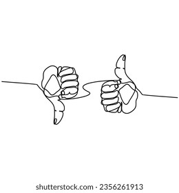not good and good, one line drawing vector