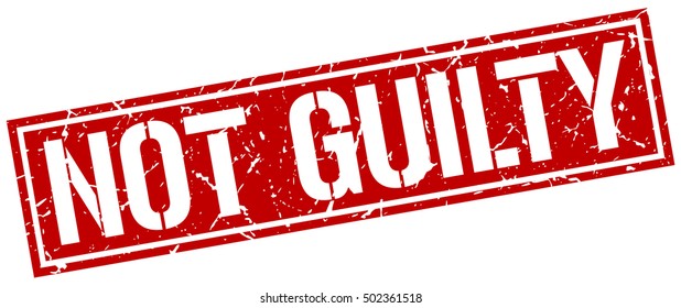 not guilty. grunge vintage not guilty square stamp. not guilty stamp.