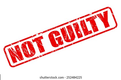 Not Guilty Red Stamp Text On White