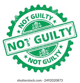 Not Guilty round stamp vintage style vector format scalable