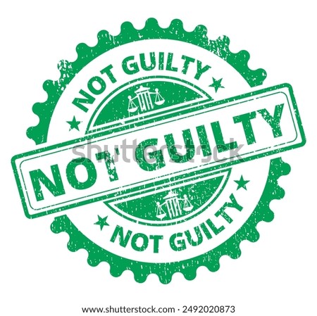 Not Guilty round stamp vintage style vector format scalable