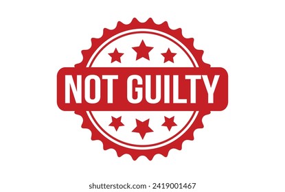 Not Guilty rubber grunge stamp seal vector