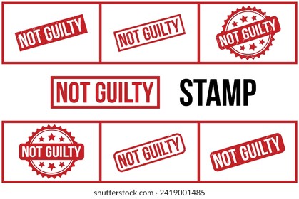 Not Guilty Rubber Stamp Set Vector