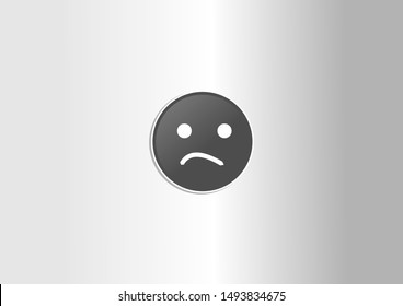 Not happy emoticon vector illustration.