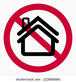 No en casa. No hay icono en casa. Icono del vector.