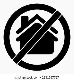 No en casa. No hay icono en casa. Icono del vector.