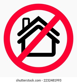 Not at home. No home icon. Vector icon.