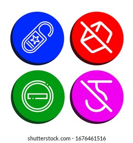 not icon set. Collection of Do not disturb, Do not tilt, No entry, Do use hook icons