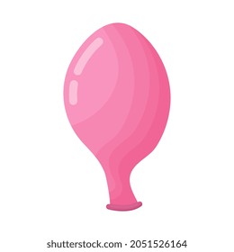 Not inflated air balloon. Uninflated balloon of different shape vector cartoon isolated on white background.