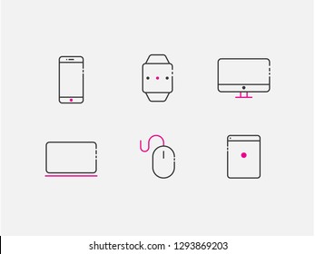 Not isolated devices icons so you can change stroke width