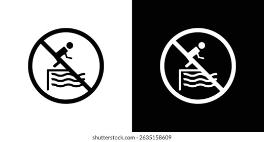 not jump in pool sign icon concept, vector illustration